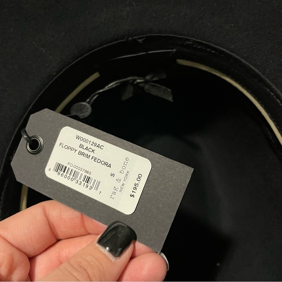 Rag & Bone Black Floppy Brim Fedora, Size S main image 4